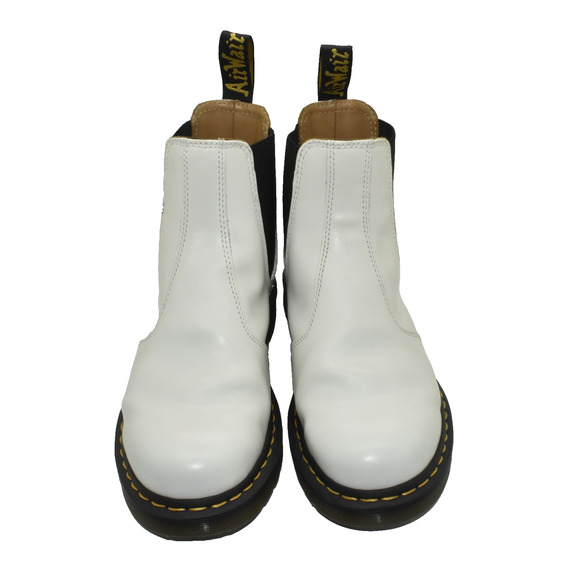 B2 Auth DR MARTENS 2976 YS White Smooth Leather Chelsea Boot Shoes Size L 9 M8 - Picture 3 of 8